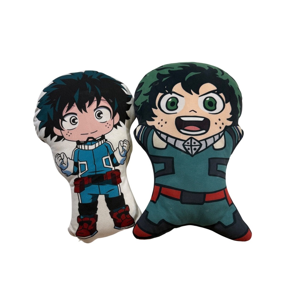 LOT OF 2 My Hero Academia Deku Plush Pillows Anime Collectible Manga Shonen